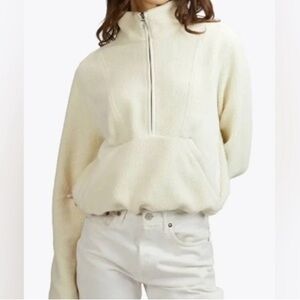 NWT Cuts Polartec® Sherpa 1/2 Zip Sweatshirt Jacket Polar Cream
